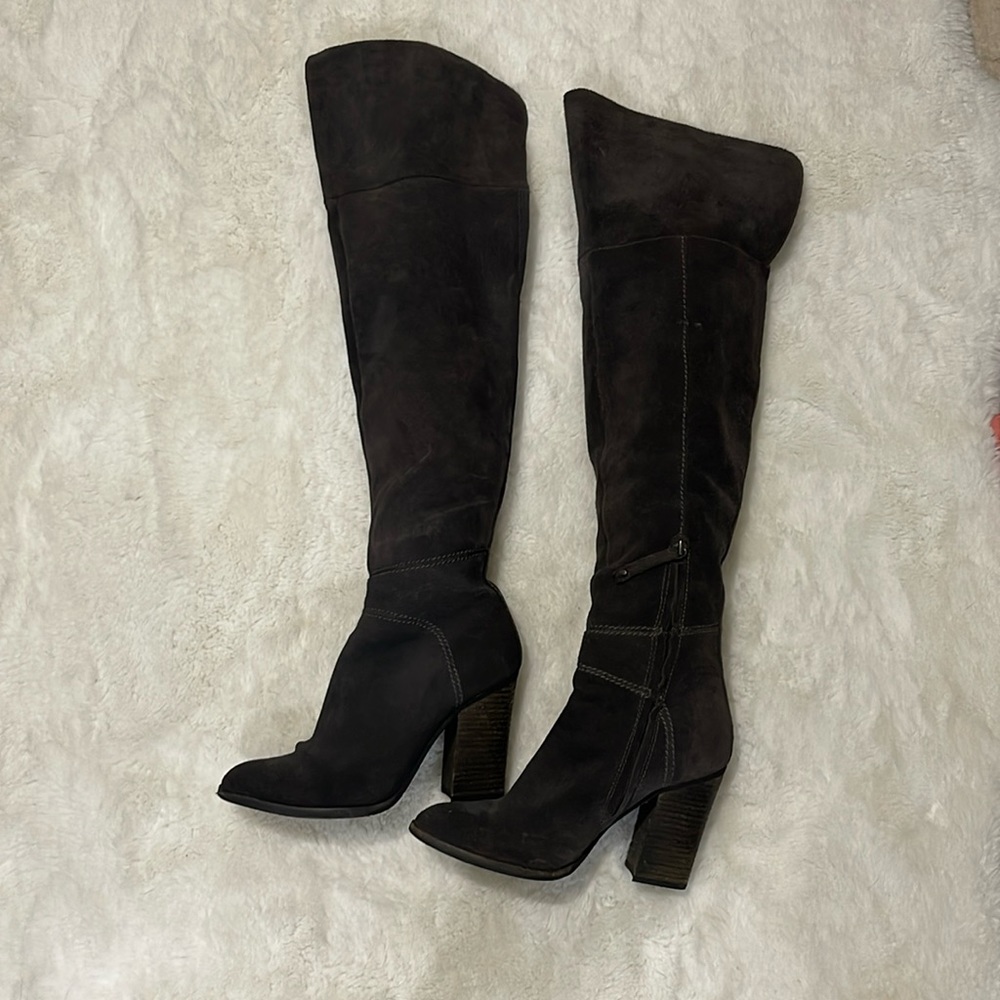Dolce Vita grey suede thigh high boot